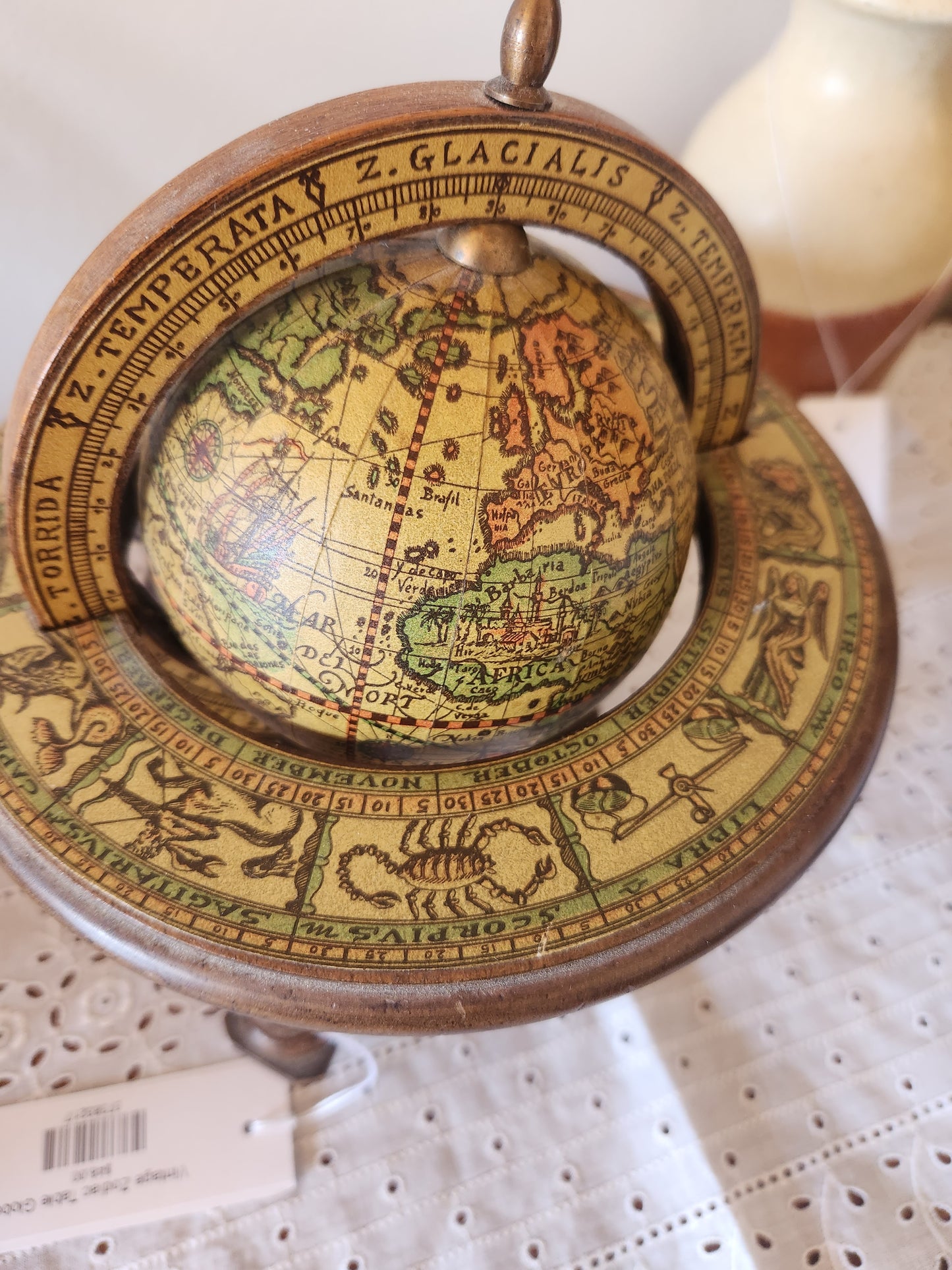 Vintage Zodiac Table Globe