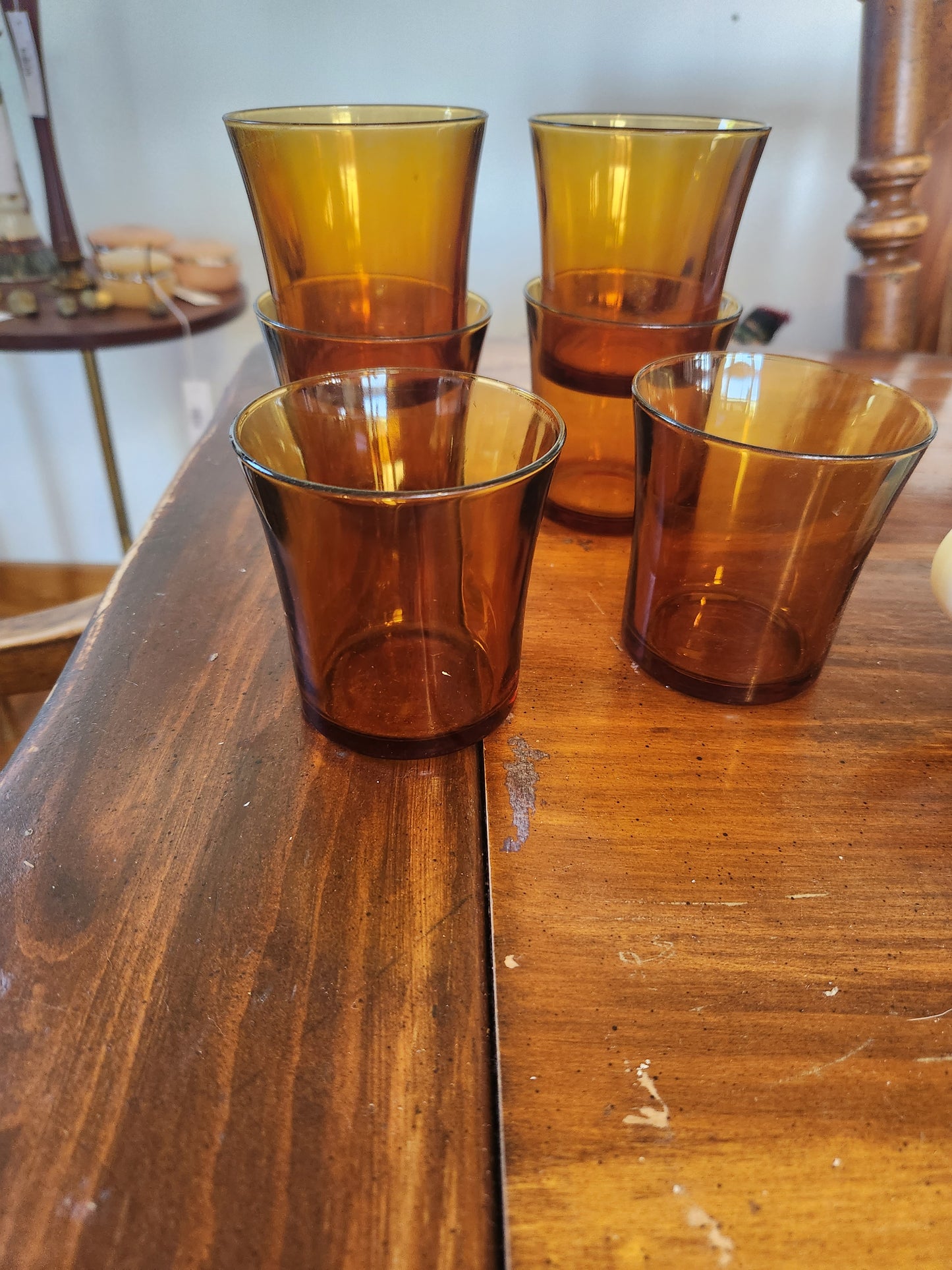 Short Amber Glasses (6)