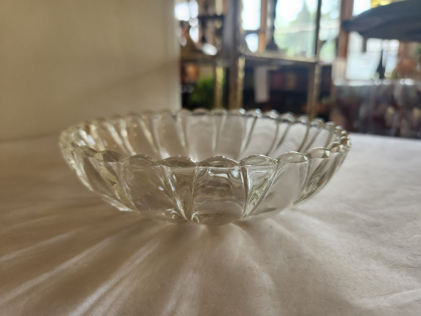 Clear Glass Flower Bowl