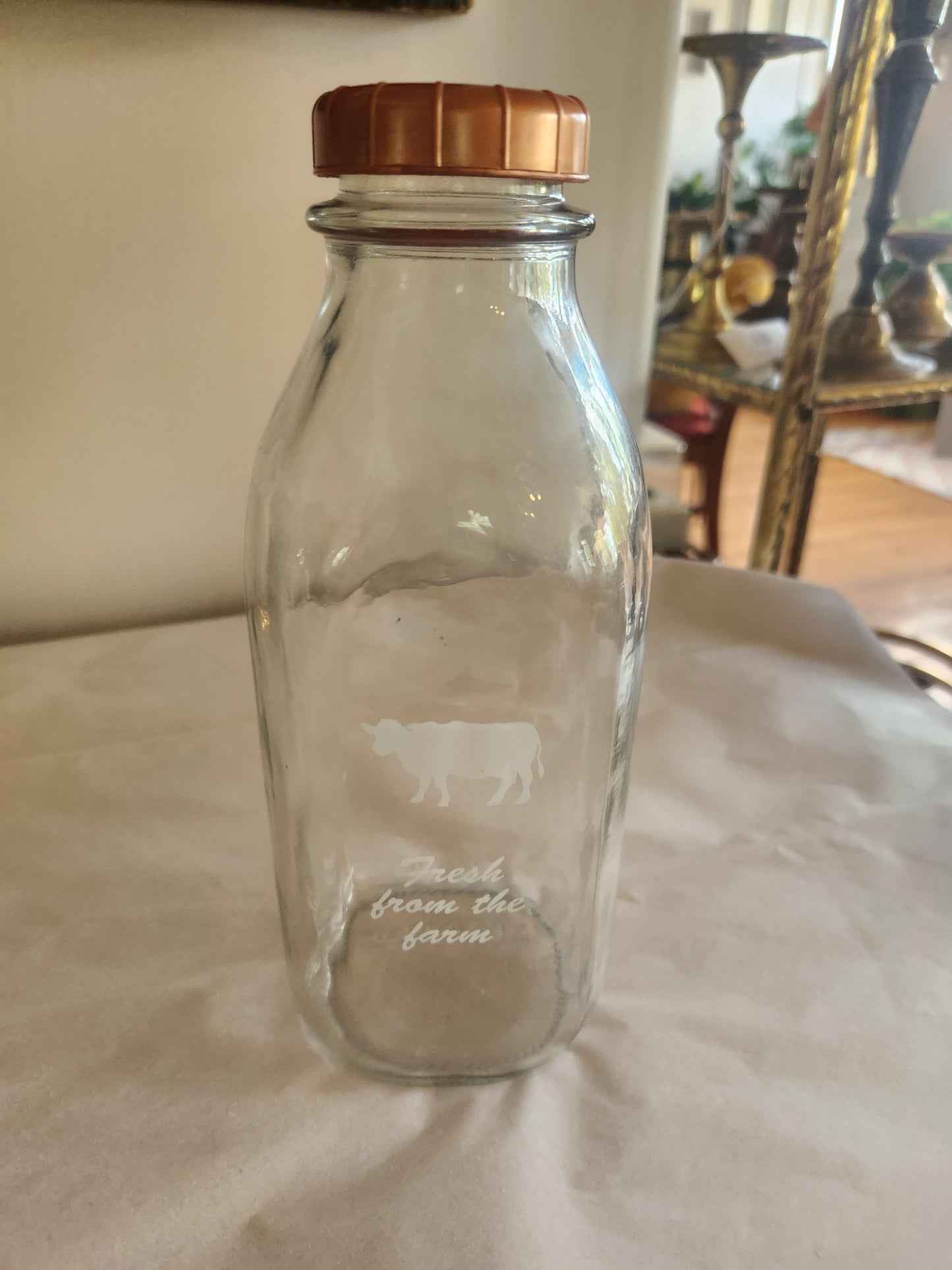 Vintage Style Milk Glass Bottle