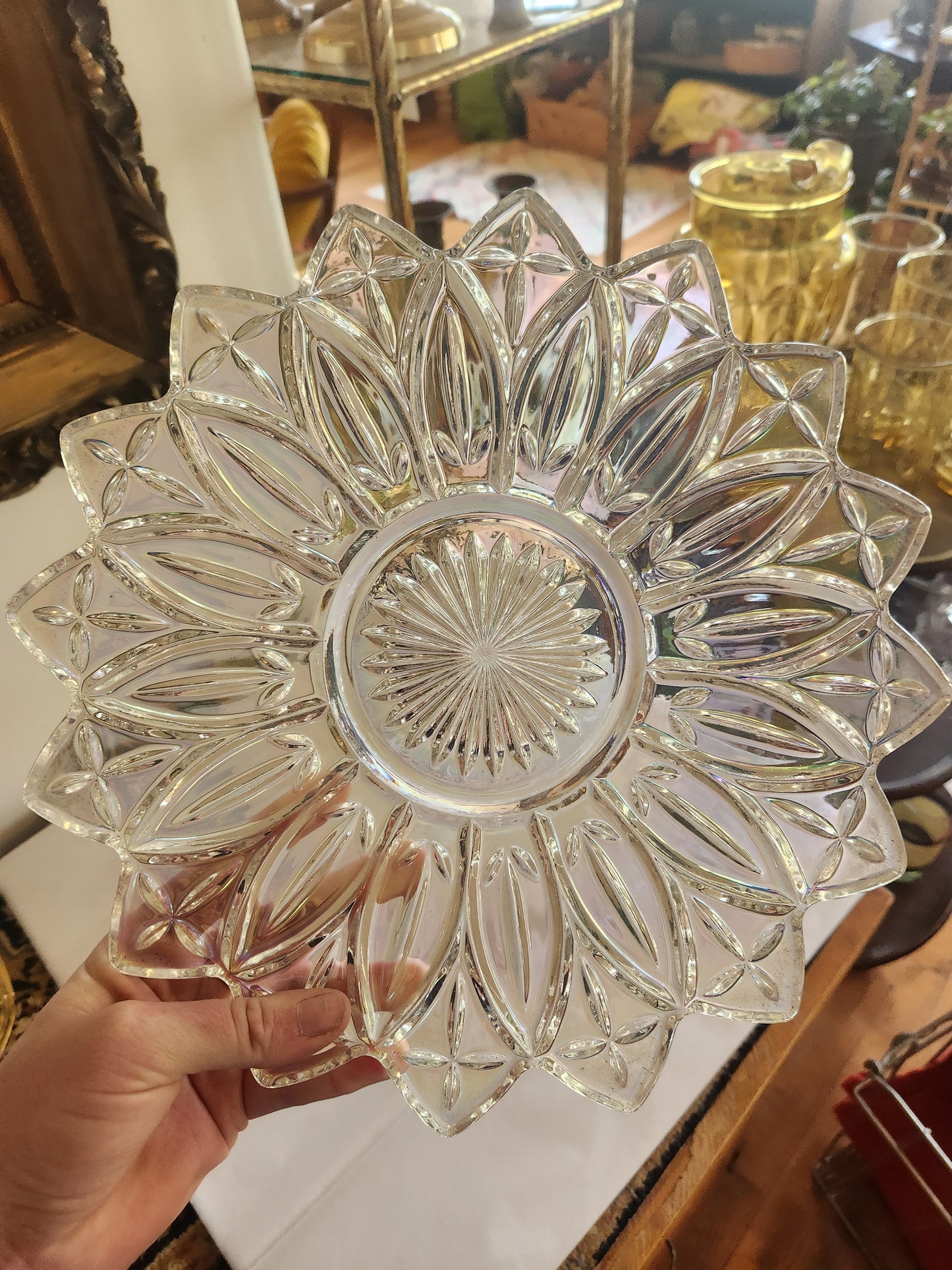 Iridescent Glass Serving Plate
