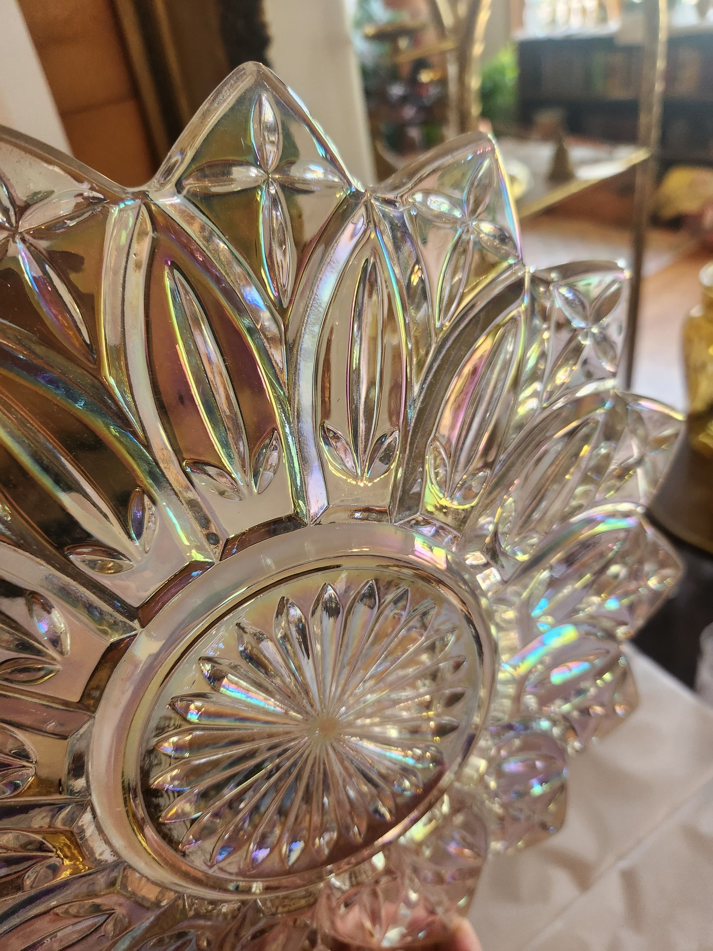 Iridescent Glass Serving Plate