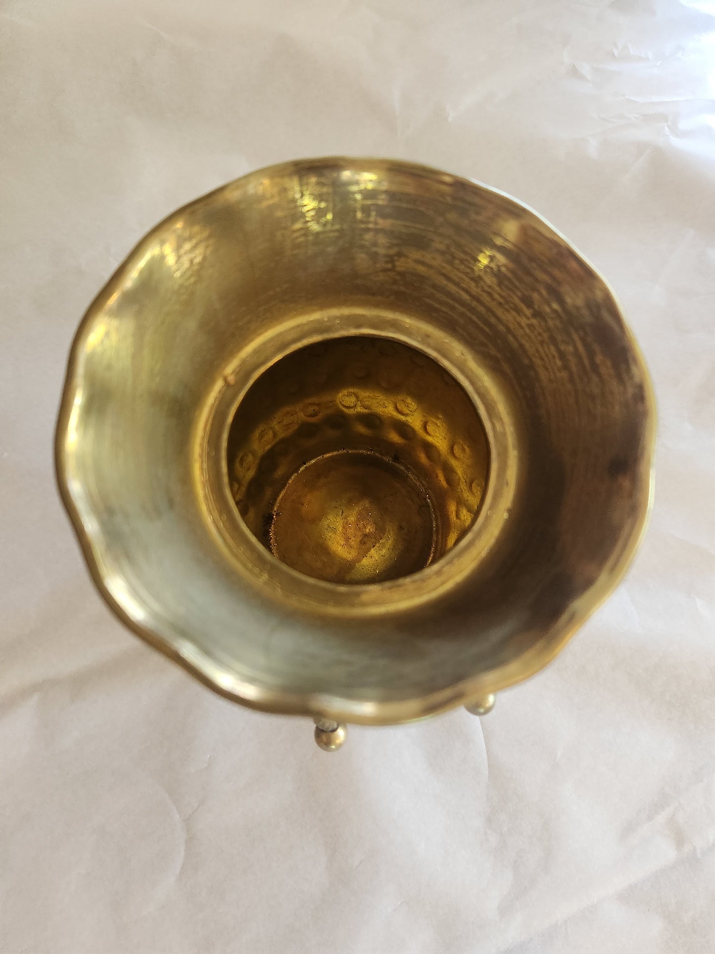 Brass Pot Belly Rope Vase