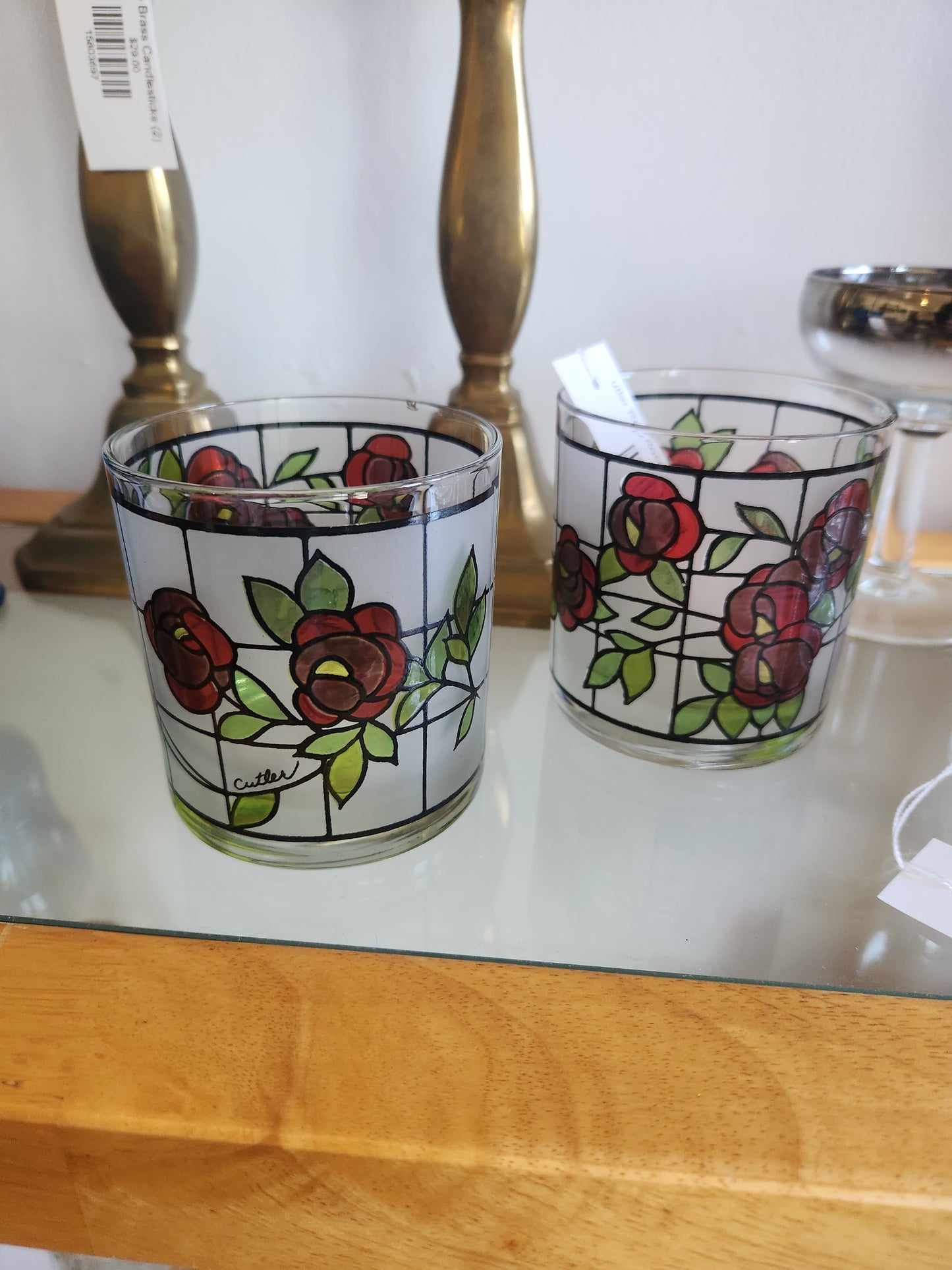 Cutler Red Rose Drinking Glasses (2)