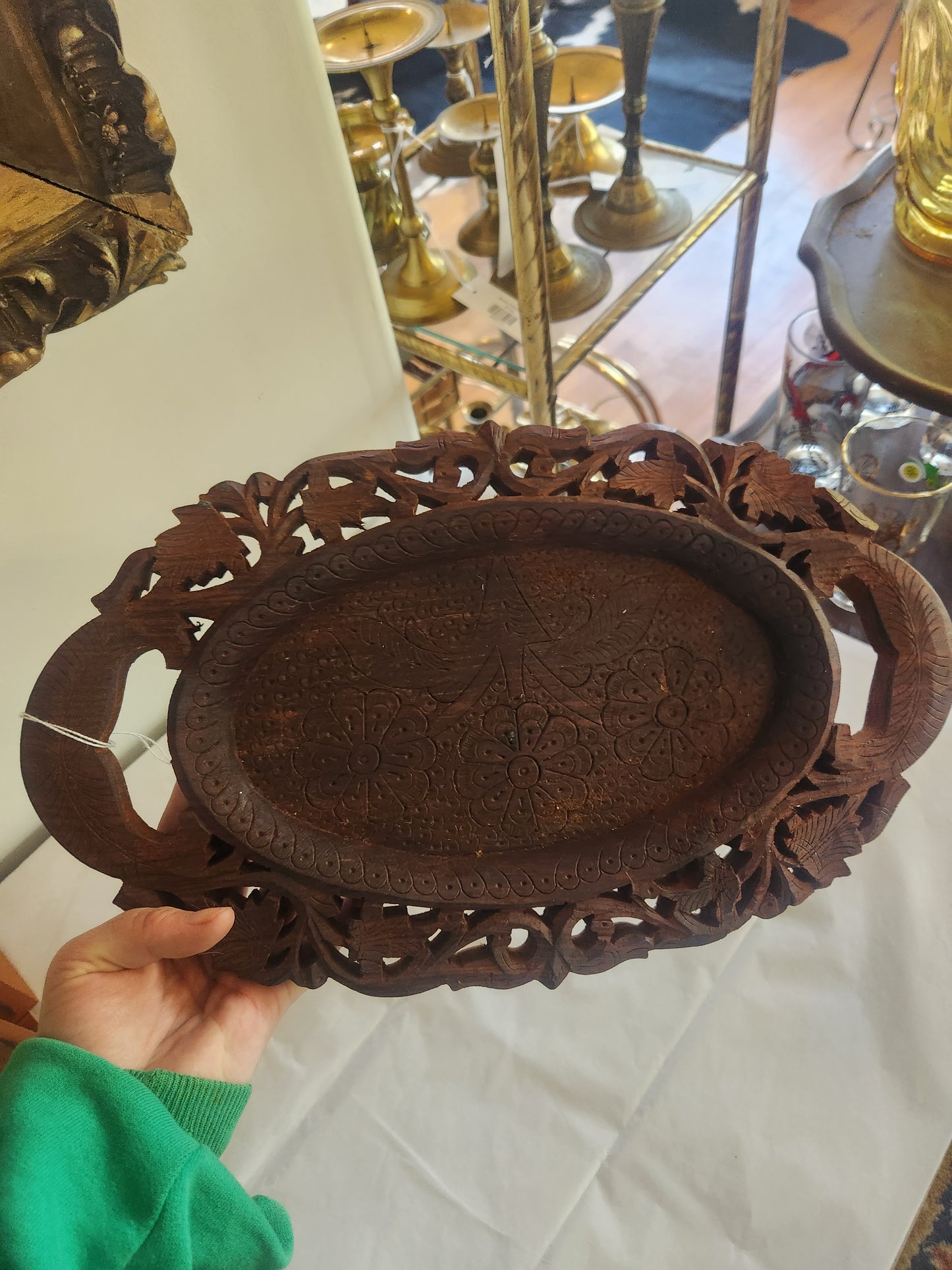 Hand Carved Wooden Tray
