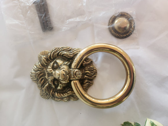 Vintage Brass Lionhead Door Knocker
