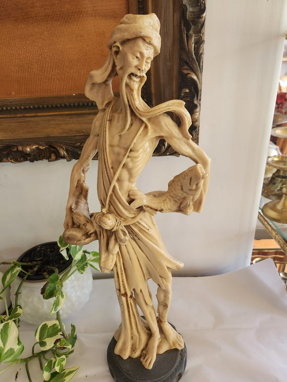 Vintage Asian Fisherman Statue – Vintage Spaces Market