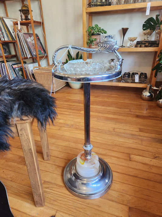 Chrome Floor Stand Ashtray with Lighter