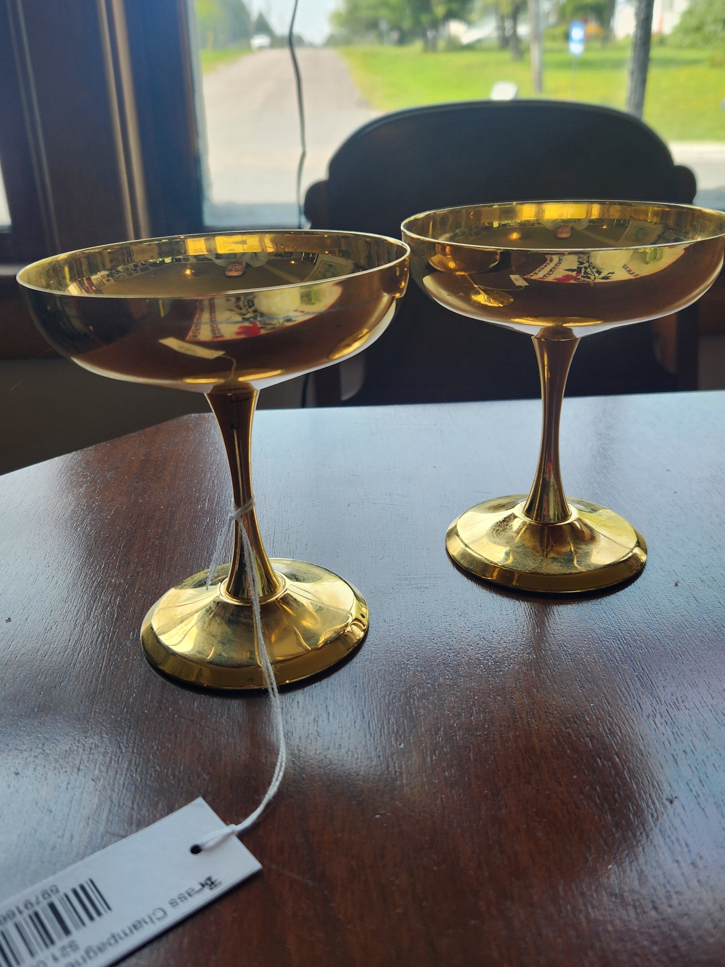 Brass Champagne Coupe Glasses (2)