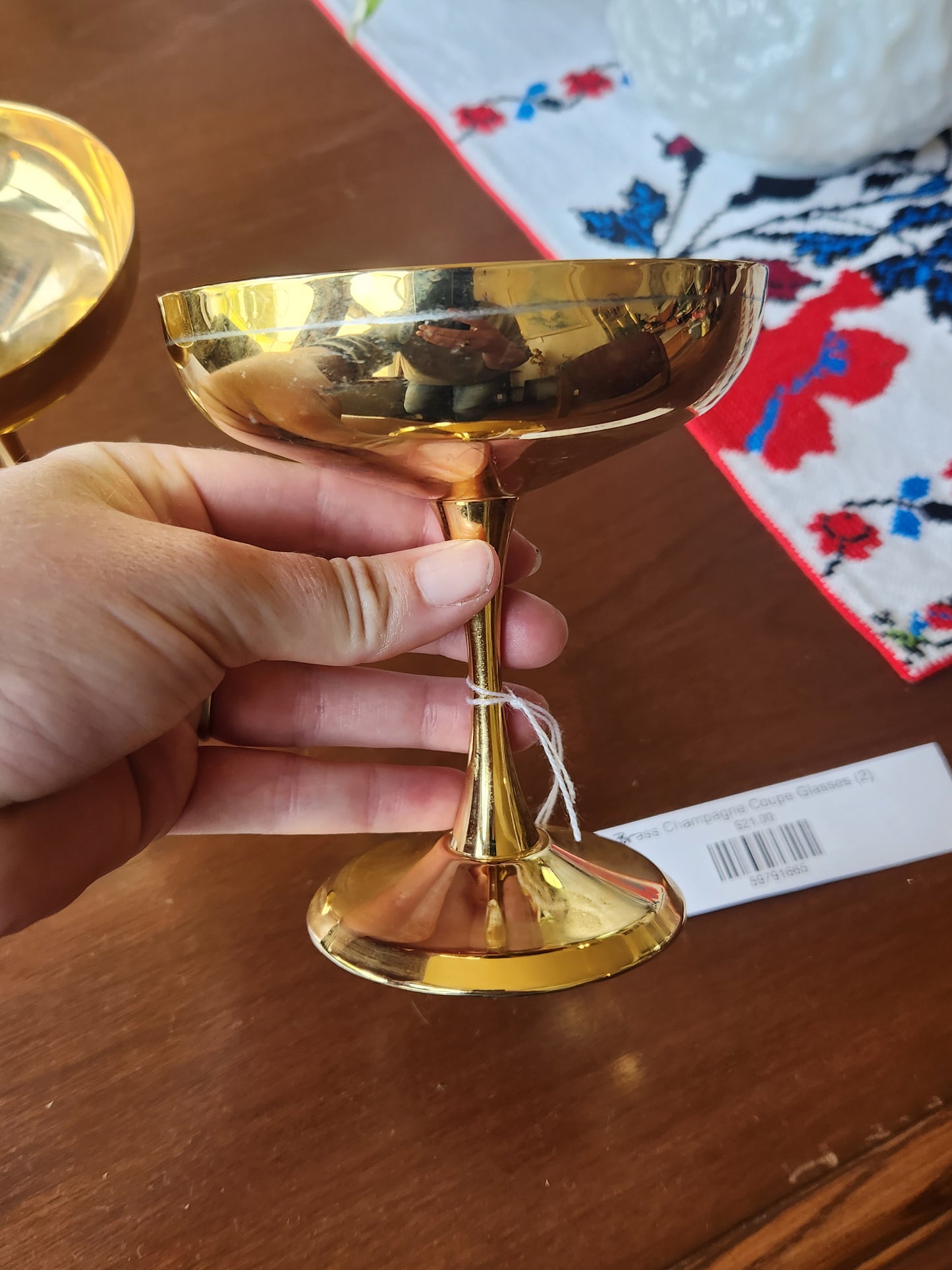 Brass Champagne Coupe Glasses (2)
