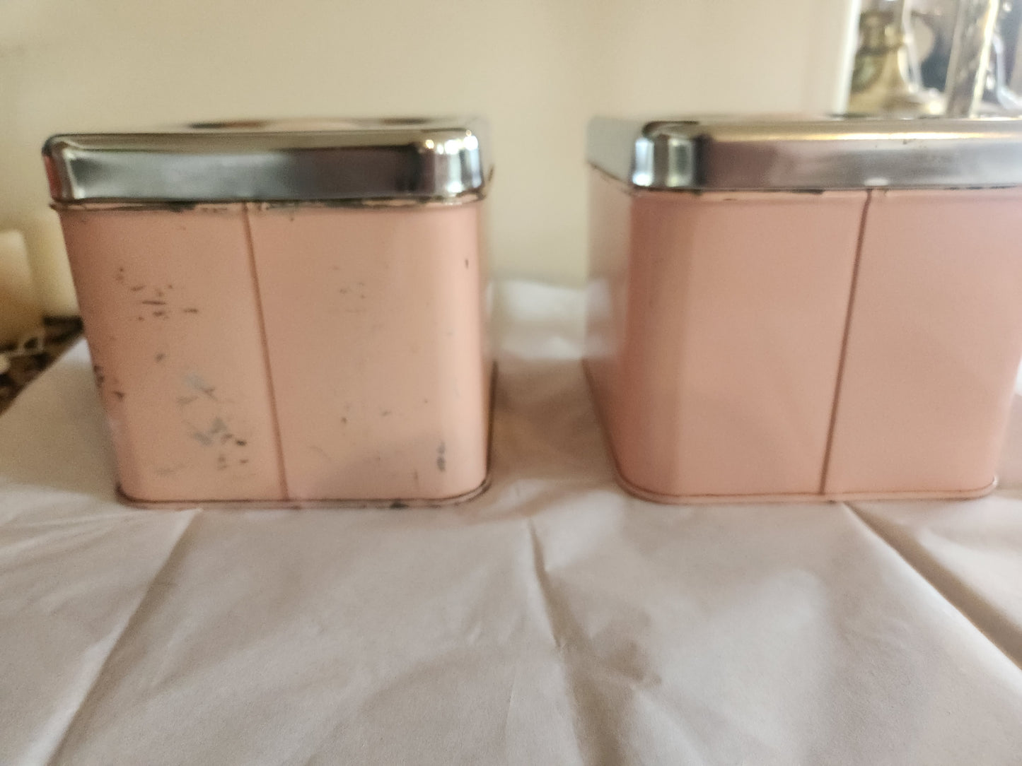 Vintage Pink Coffee and Tea Canisters