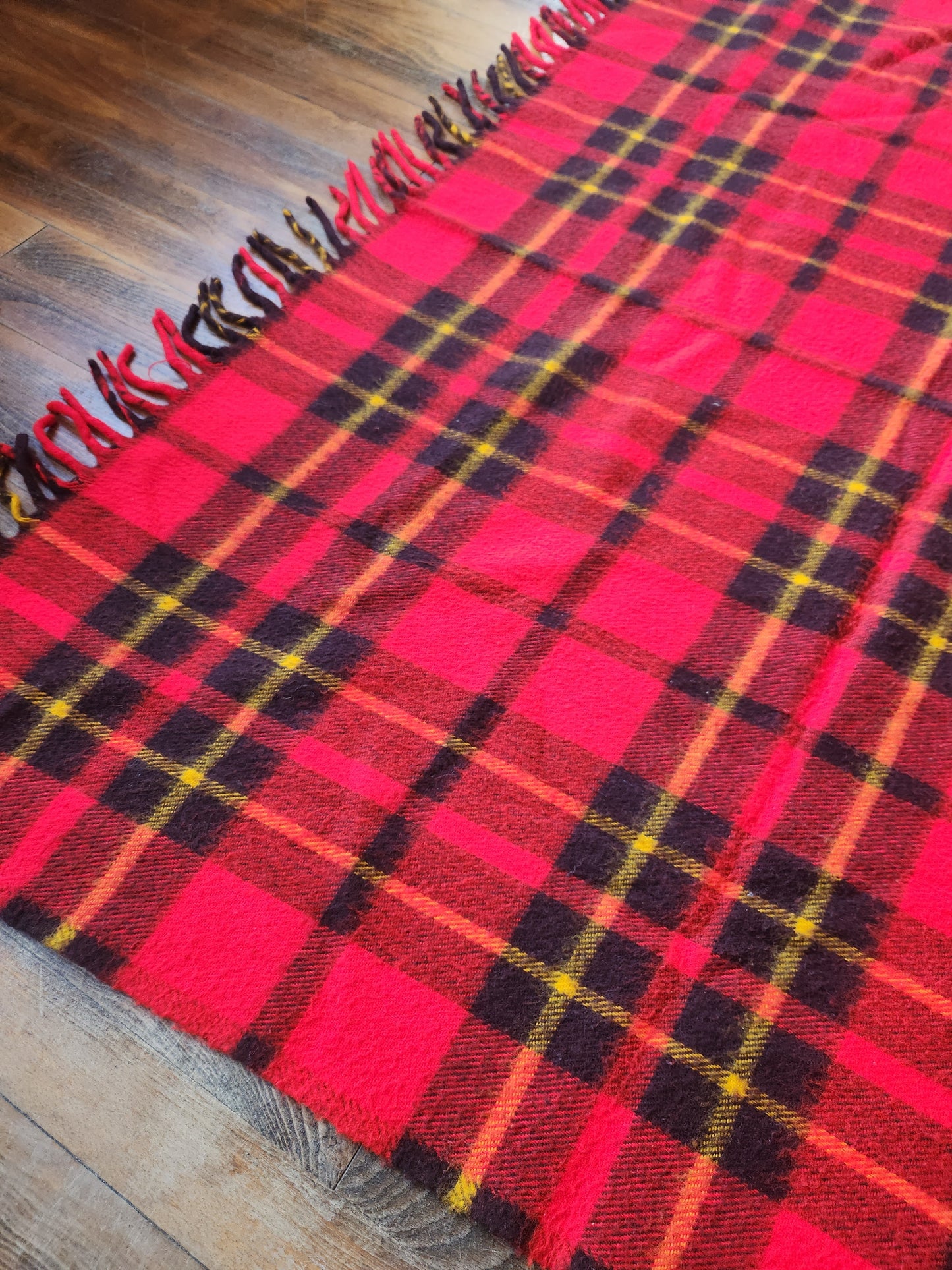 Red and Yellow Plaid Lap Blanket