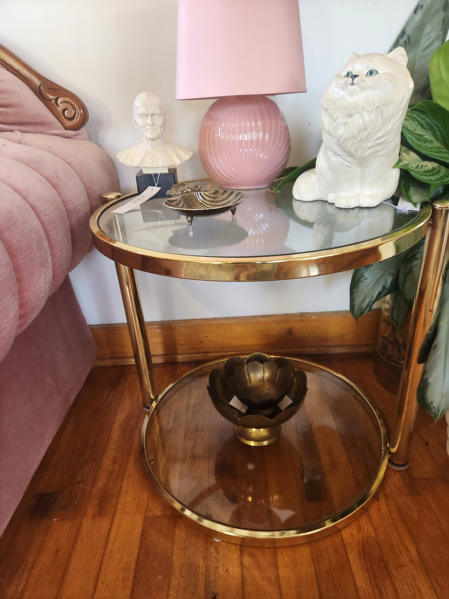 Brass and Glass Round Table