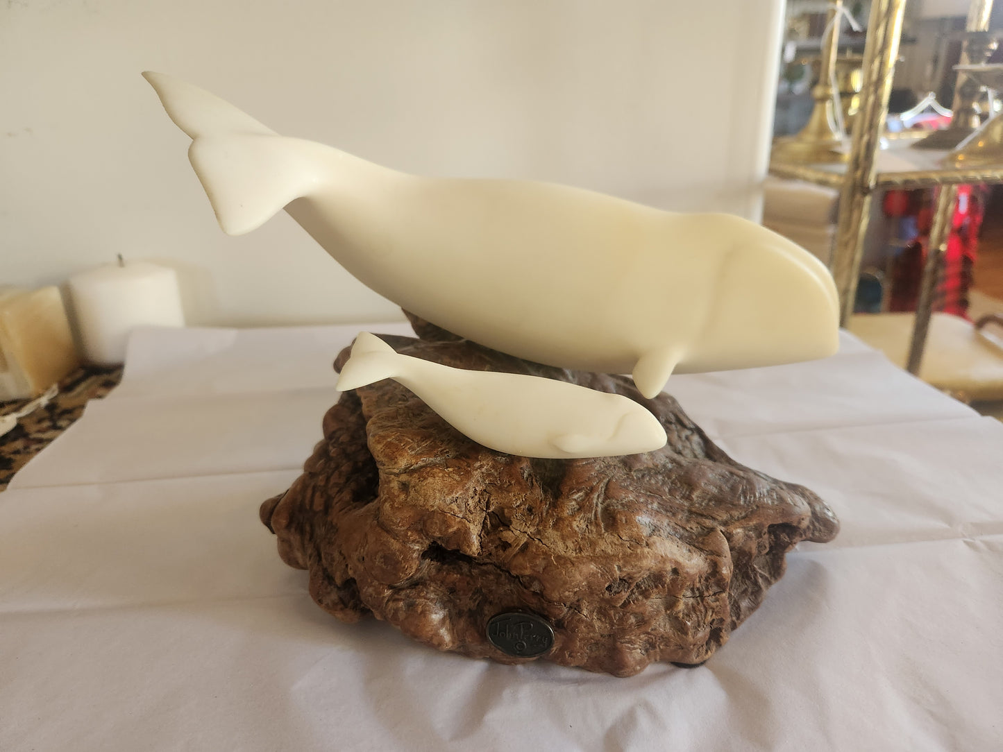 John Perry Beluga Whale Sculpture (mom/baby)