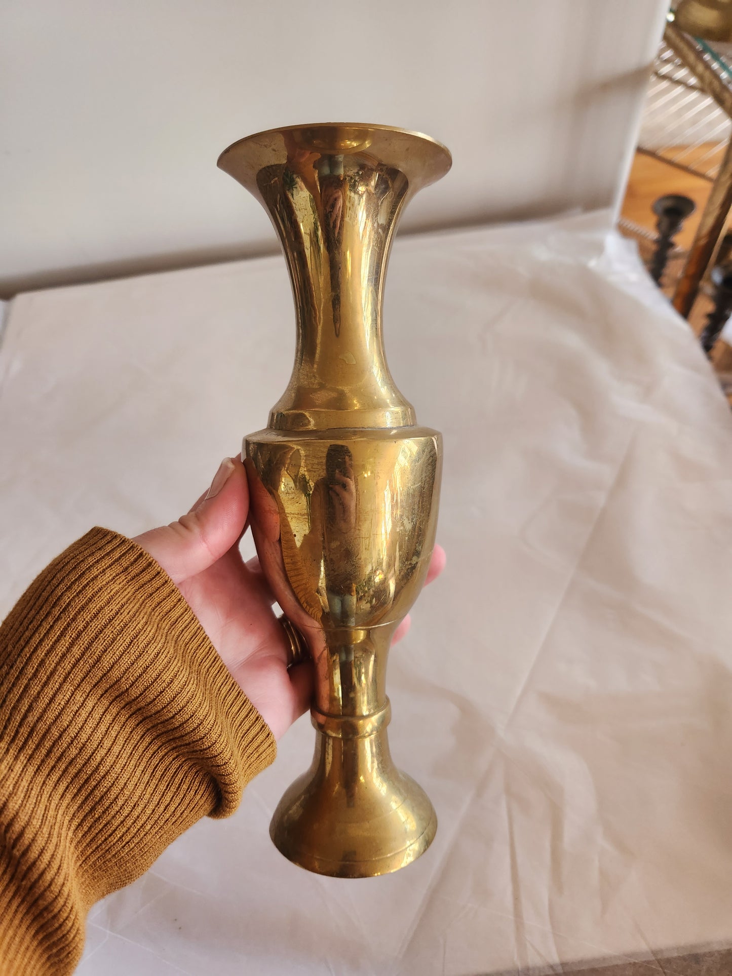 Fluted Brass Vase