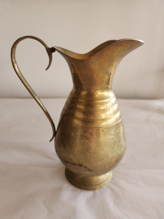 Ribbed Brass Jug