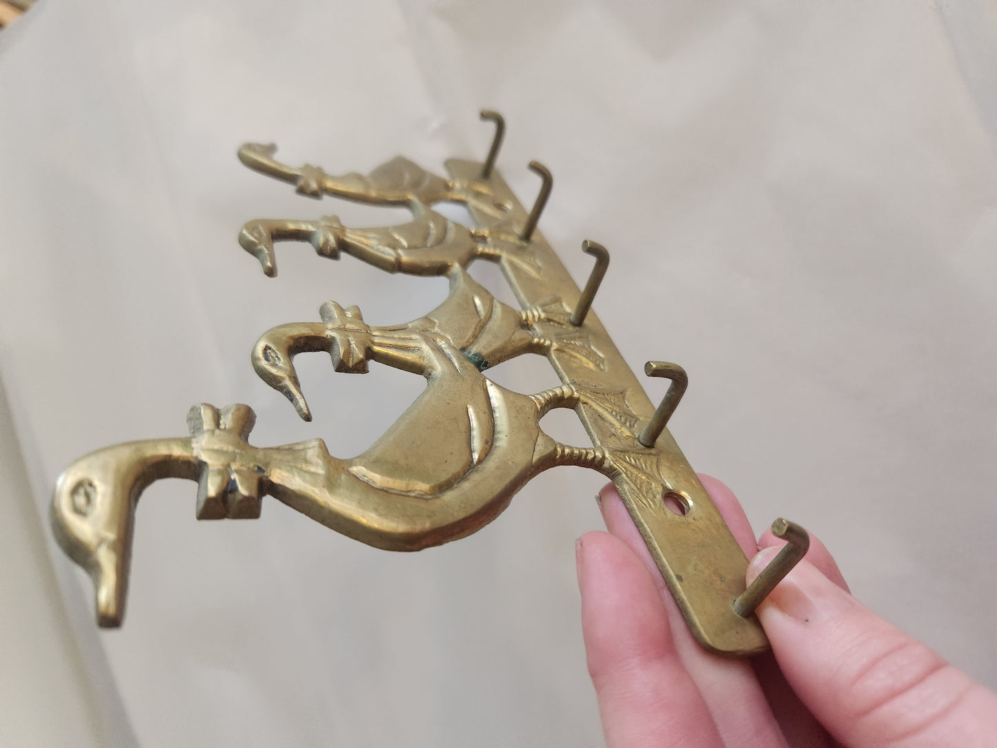 Brass Goose Key Rack
