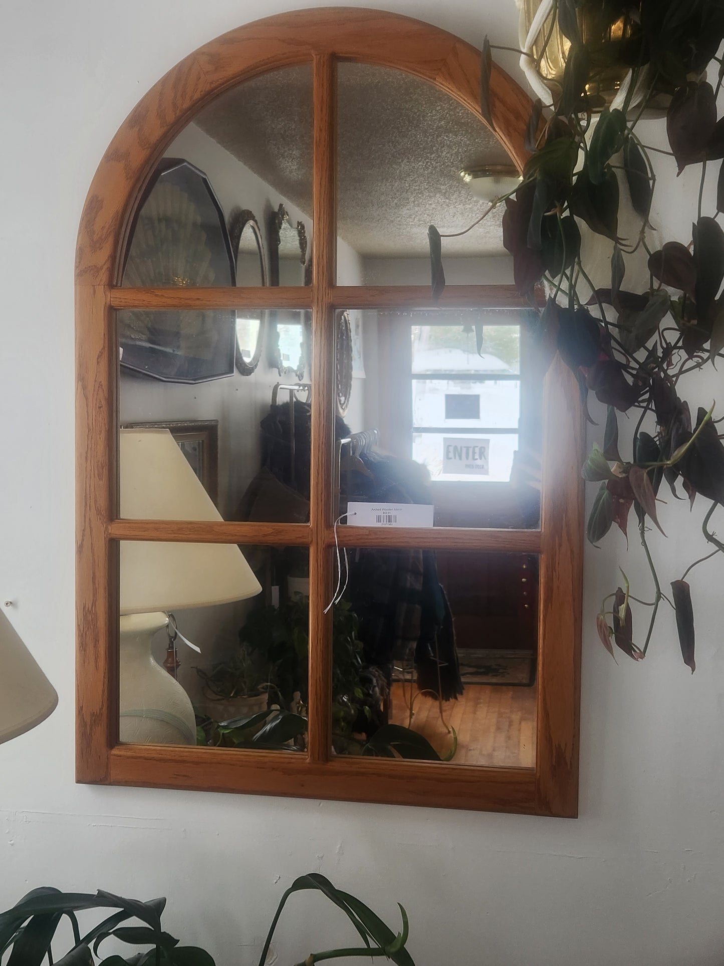 Arched Wooden Mirror