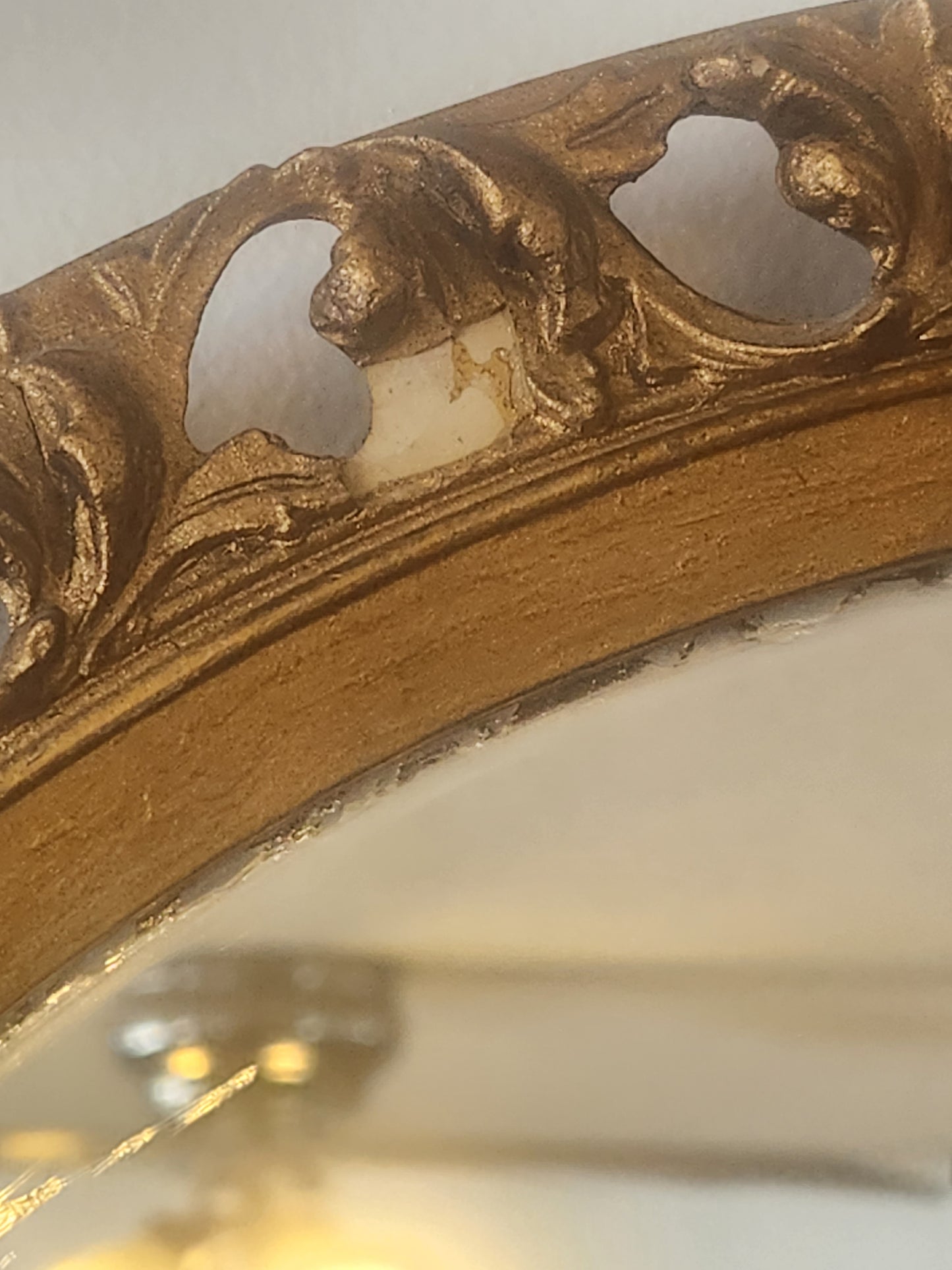 Wood/Plaster Vintage Gold Mirror