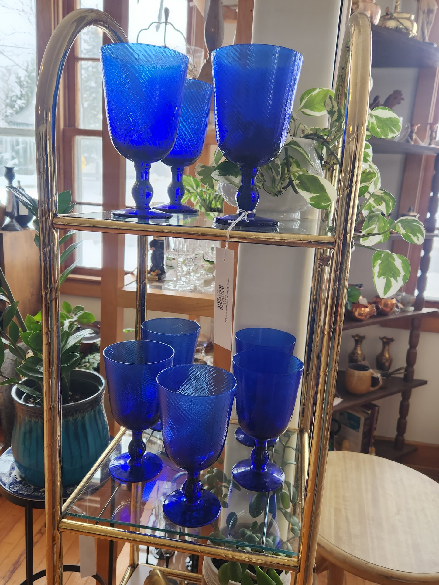 Navy Blue Wine Glasses (8)