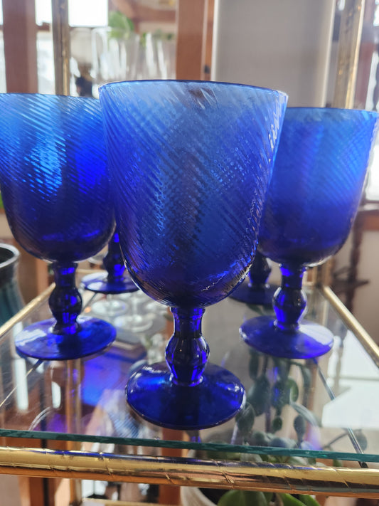 Navy Blue Wine Glasses (8)