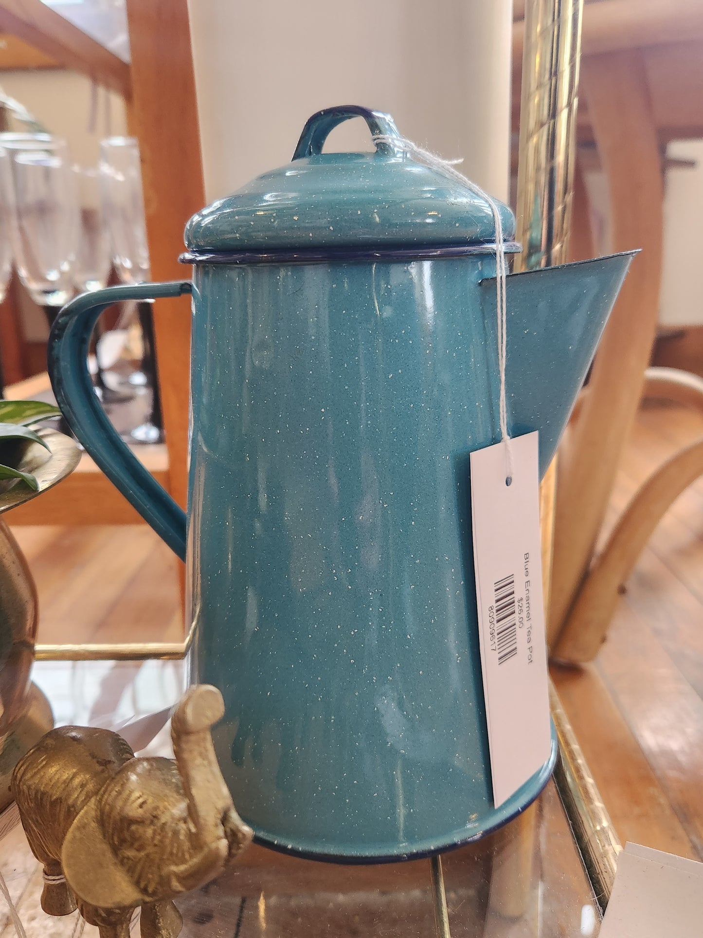 Blue Enamel Tea Pot