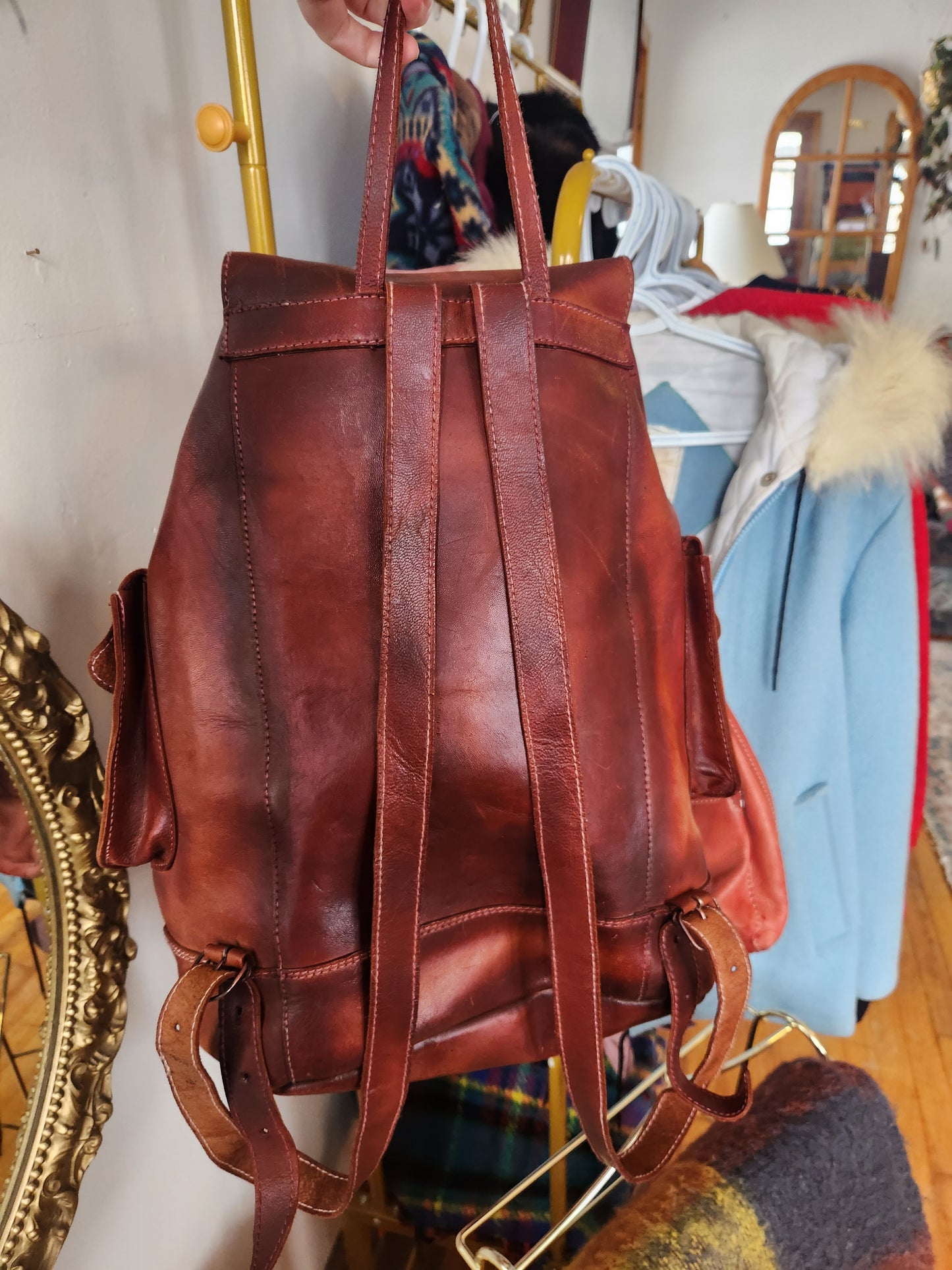 Vintage Rough Leather Backpack