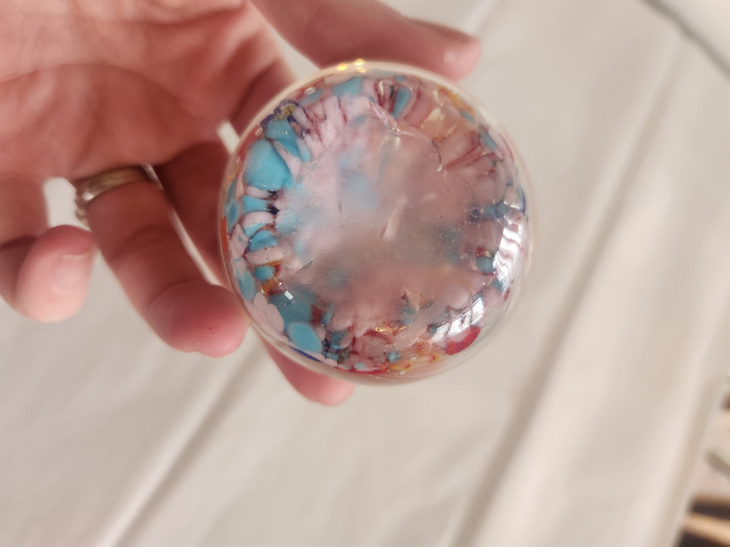 Multicolored Art Glass Paperweight