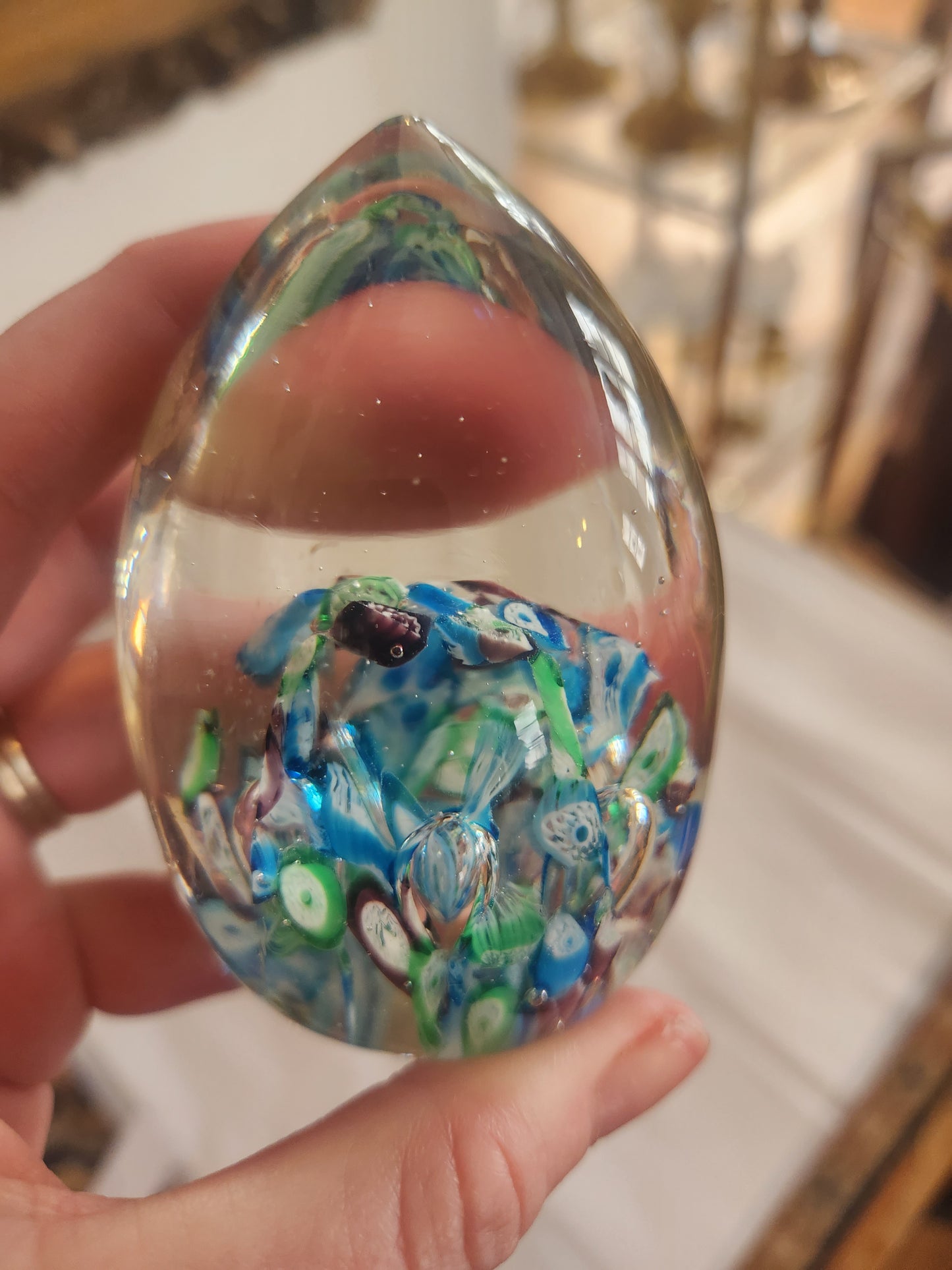 Pointy Art Glass Paperweight