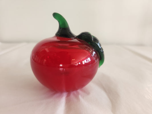 Small Art Glass Red Apple