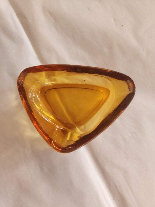 Mid century Modern Amber Glass Ashtray