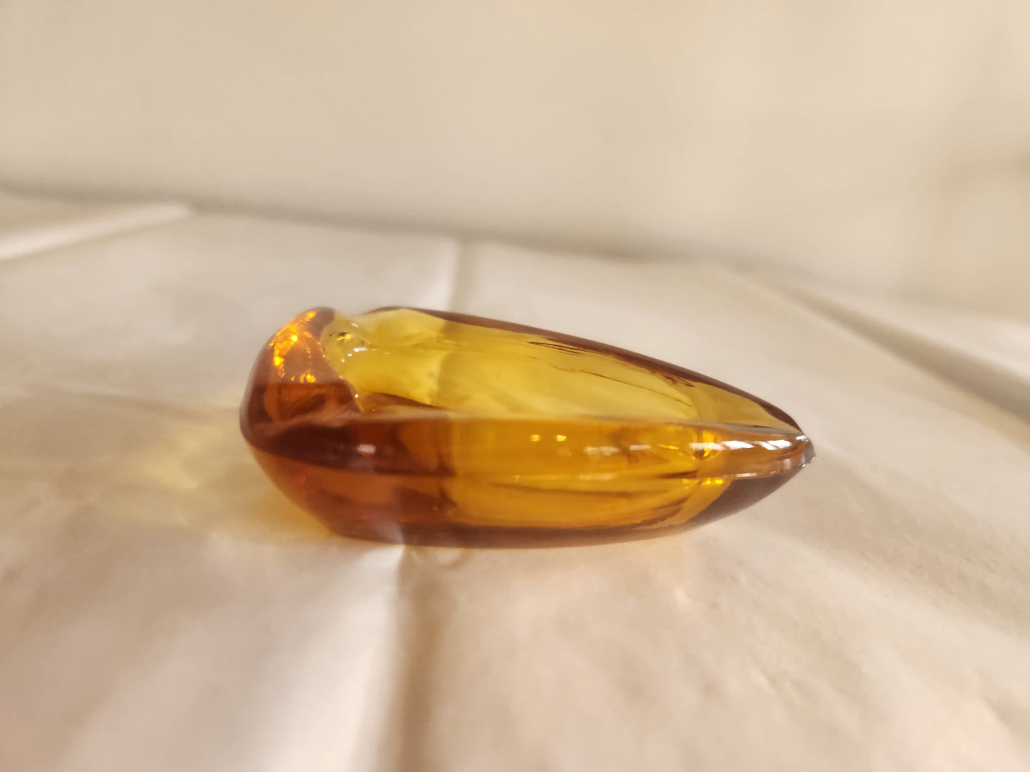 Mid century Modern Amber Glass Ashtray