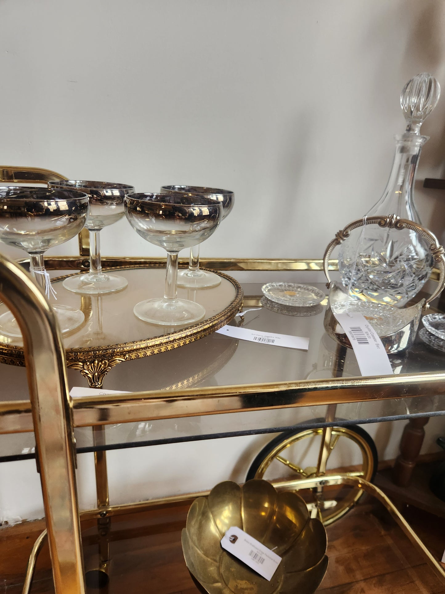 Brass and Glass Tea Cart