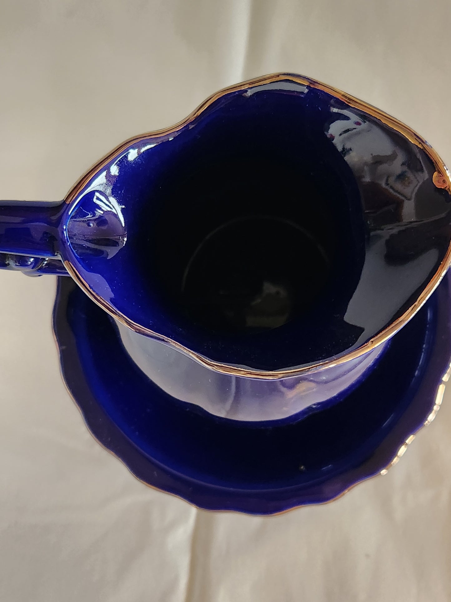 Blue Oriental Pitcher and Dish