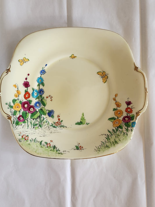 Staffordshire Crown Hollyhock Plate