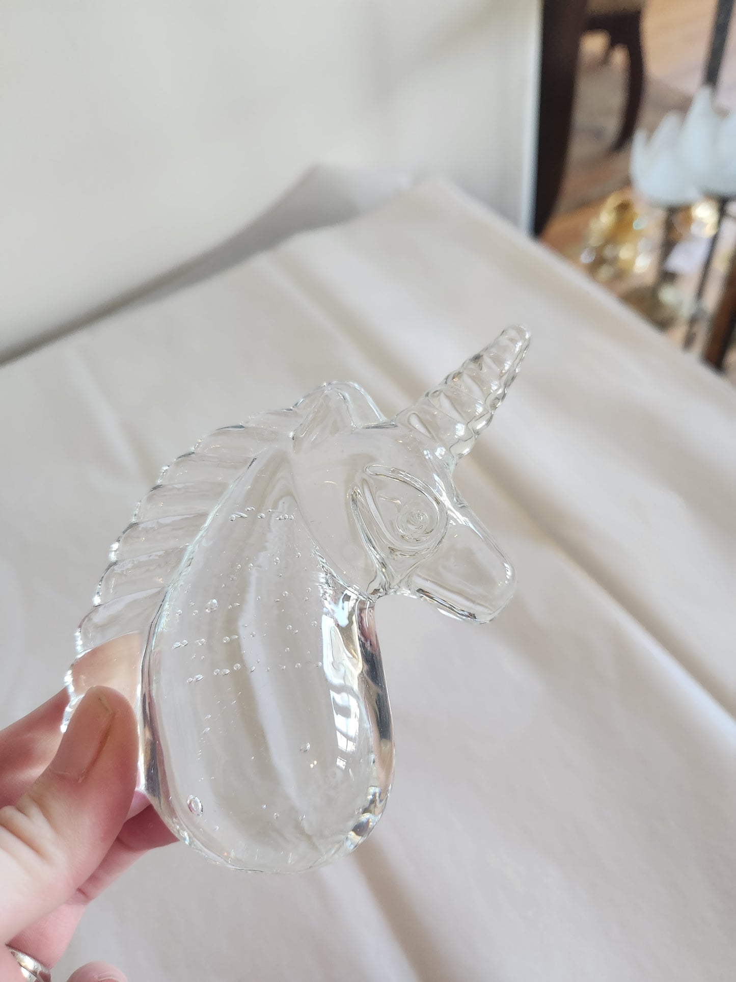 Bubble Glass Unicorn Paper Weight