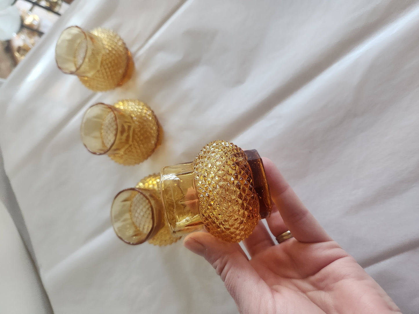 Amber Glass Tea Lights (4)