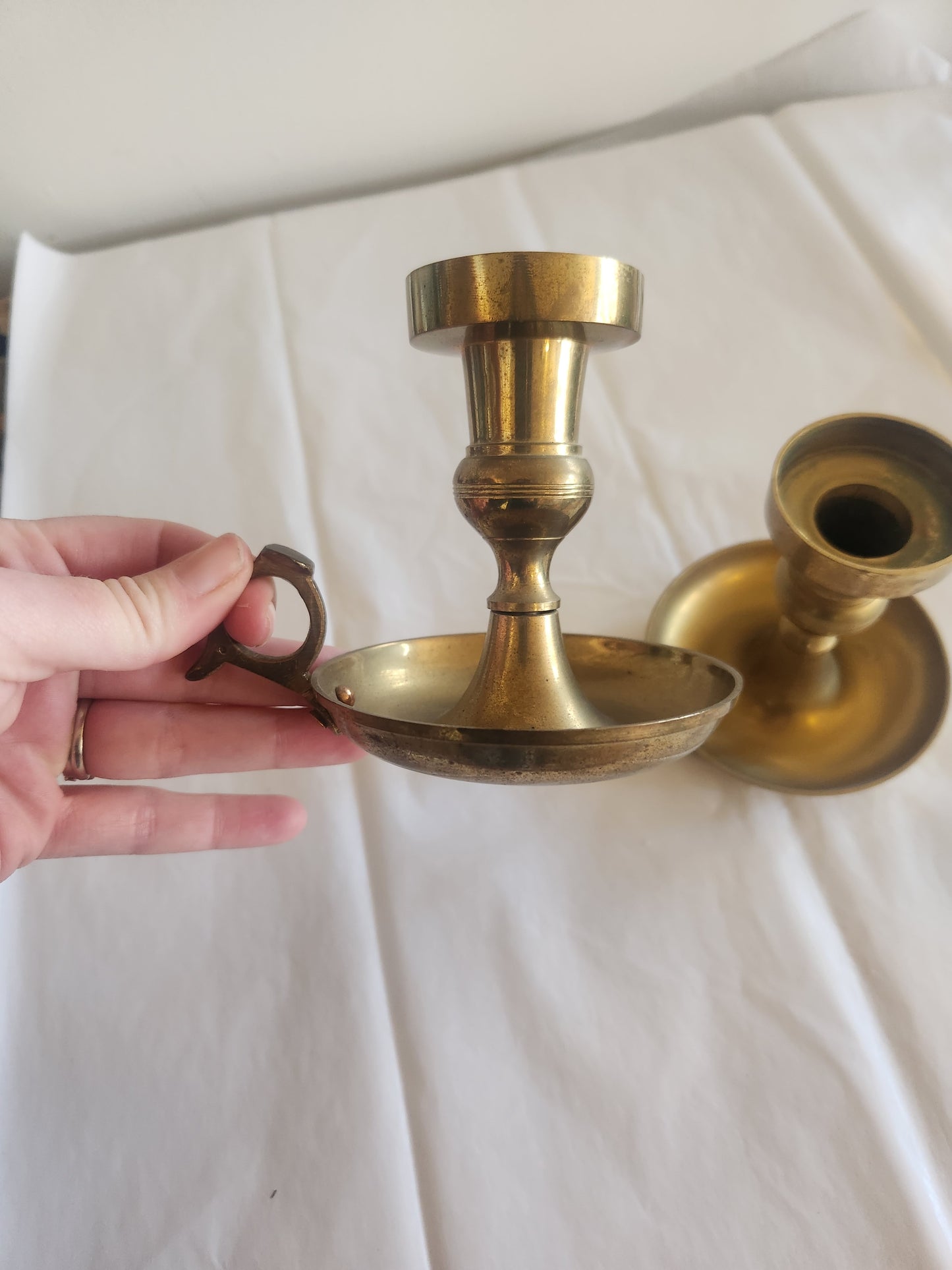 Set of Brass Candle Holders