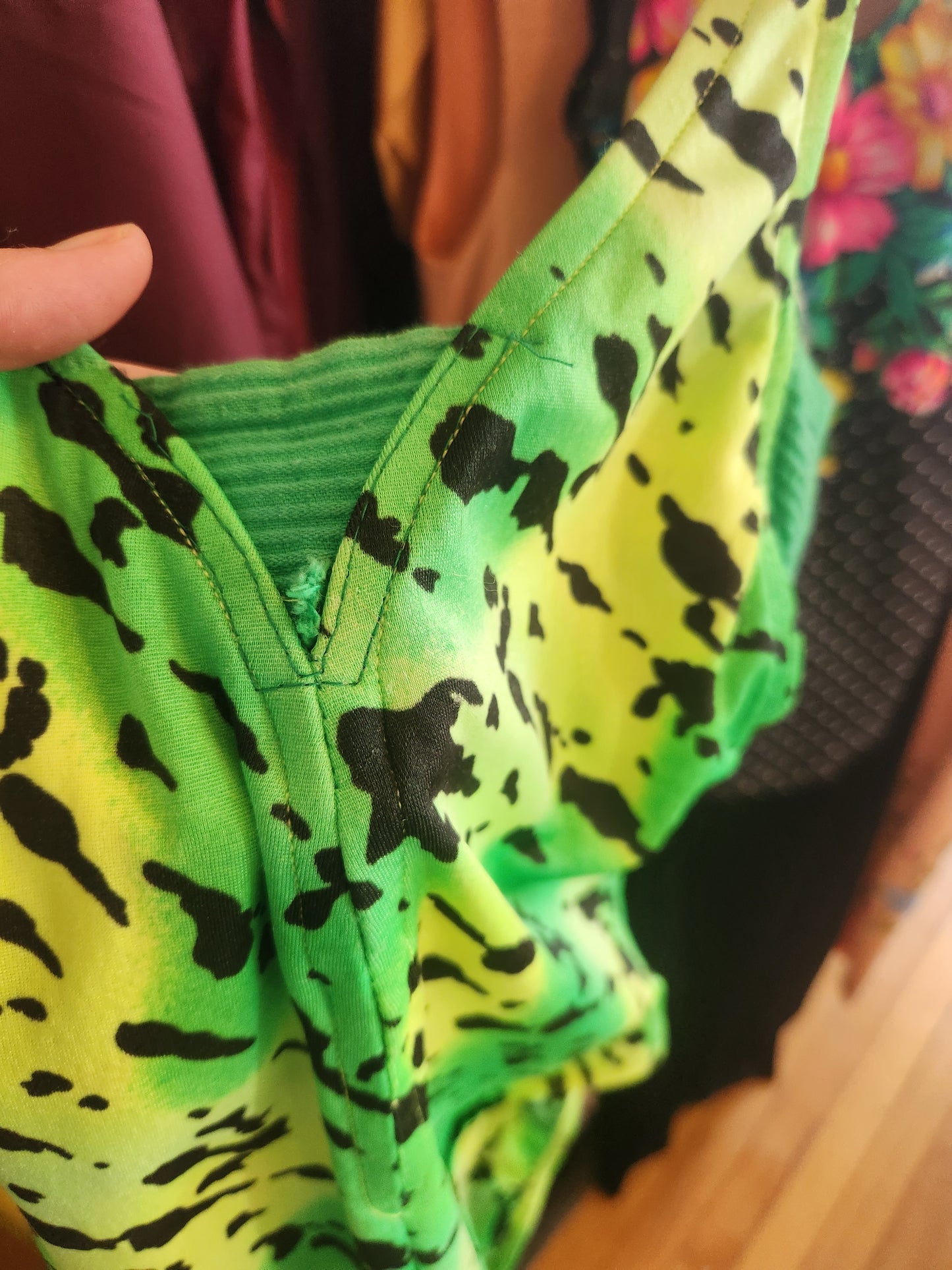 80s Neon Green High Cut Bathing Suit