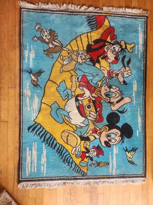 Vintage Handknotted Disney Rug