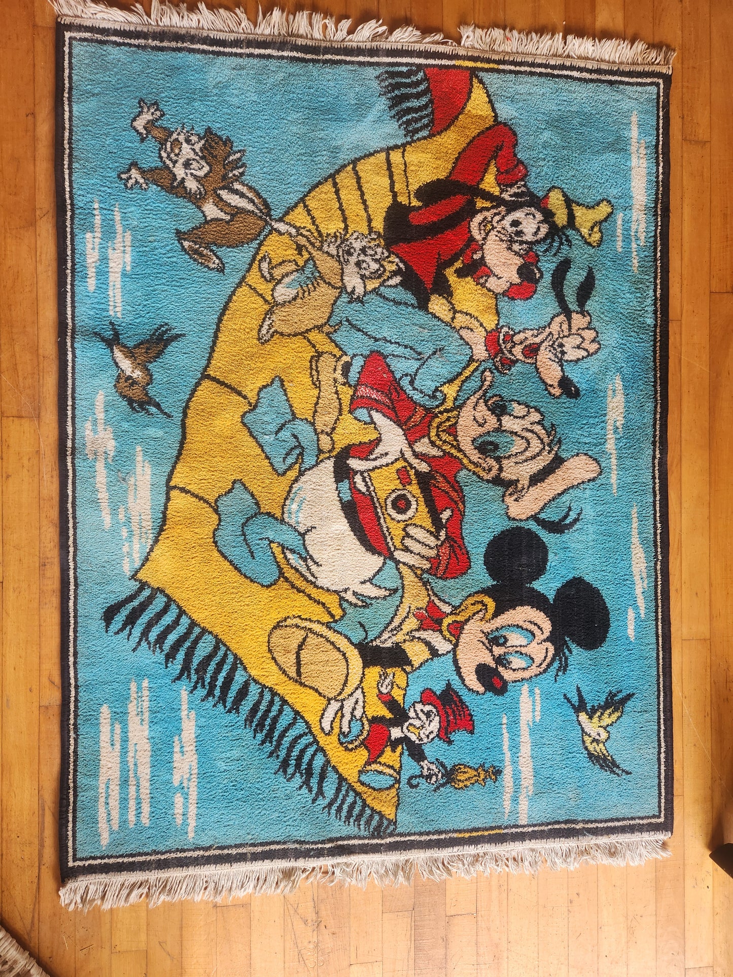 Vintage Handknotted Disney Rug