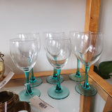 Turquoise Stemmed Wine Glasses
