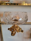 Crystal and Brass Pedestal Bowl