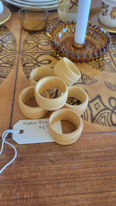 Set of 6 Blonde Wood Napkin Rings