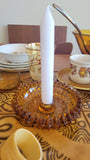 Set of 2 Amber Candle Holders