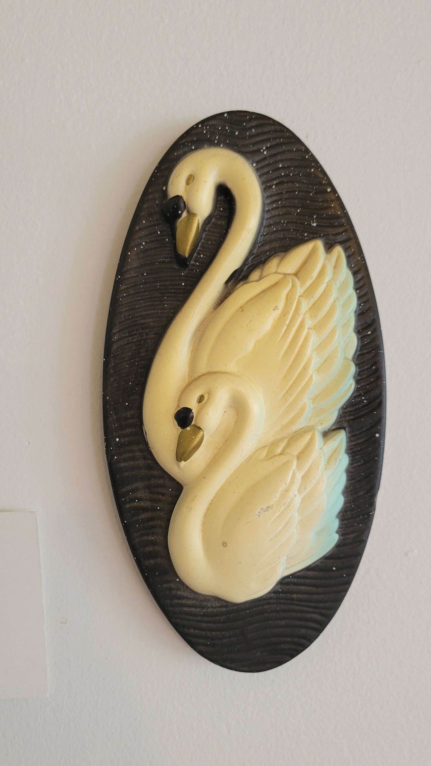 Matching Swan Chalkware Wall Decor