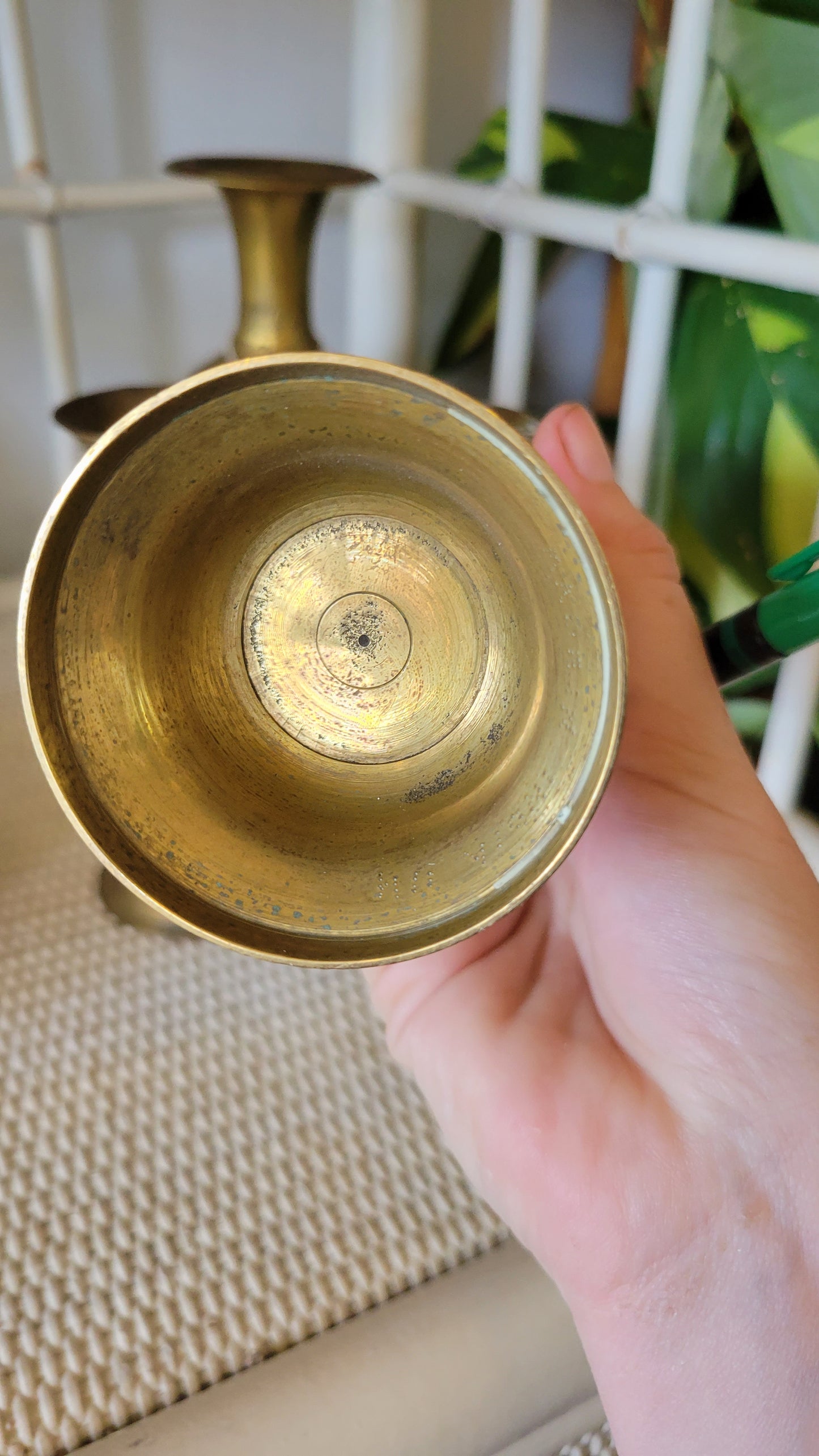 Set of 3 Brass Vases