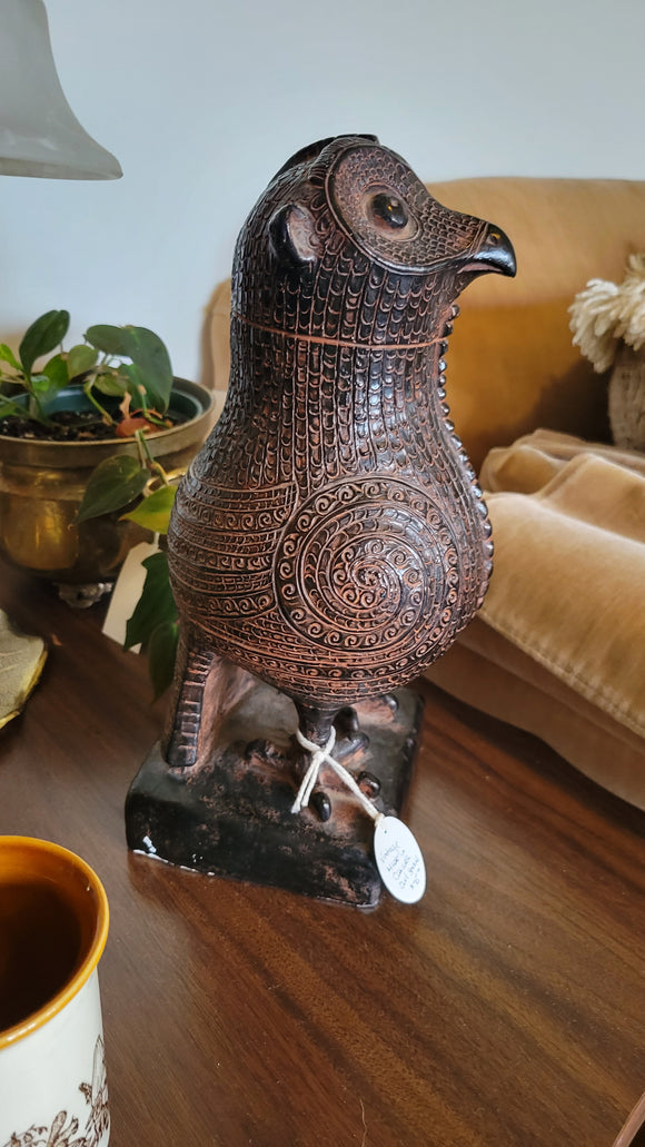 Made in Canada Plaster Owl Statue