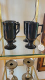 Set of 4 Black Glass Mugs