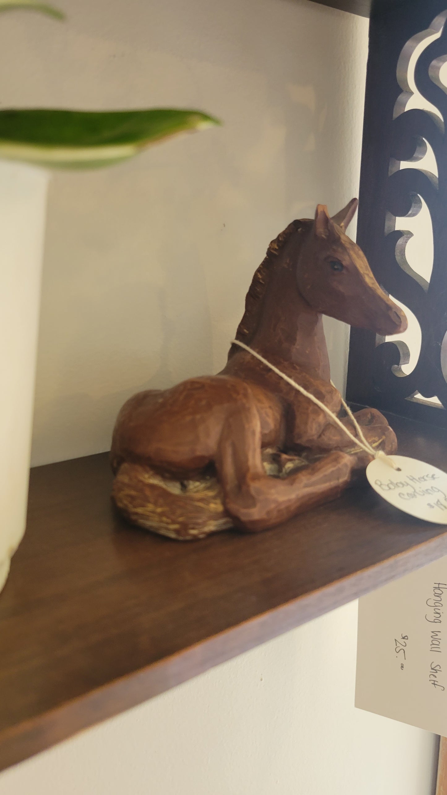 Wood carved horse/foal